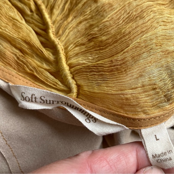 Soft Surroundings Orofino Faux Suede Open Front Watercolor Duster Jacket, Sz L - Picture 15 of 16